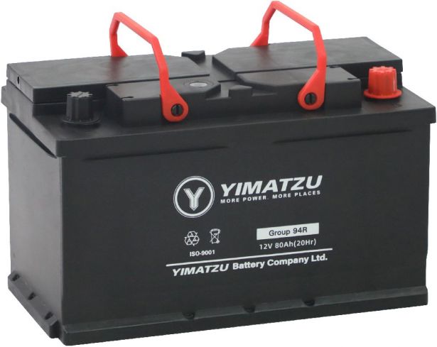 Battery - Group 94R / H7 / LN4 Automotive, 12V 80Ah, 825CCA, SLA, MF, Yimatzu - BATAM1294R - PBC170EF1