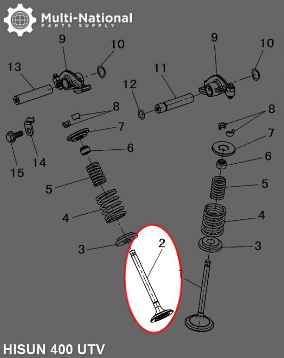 Exhaust Valve - ATV/UTV, Hisun, 400-500cc - 20A2582 - PBC1636F1