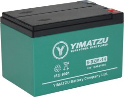 Battery - EV12140 / 6-DCM-14 / 6-DZM-14 / 6-FM-14, AGM, 12V 15Ah, Yimatzu, Threaded Terminals - BATEV12014 - PBC131EF1