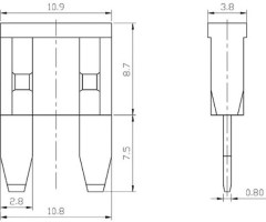 Mini Fuse - 25A, Clear (10pcs) - 60A9124 - PBC2397F1
