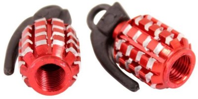 Valve Stem Caps - Red Silver Grenades - 40A9040RD - PBC3540F1