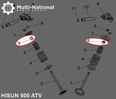 Valve Stem Seal - Hisun, 400-500cc, ATV/UTV - 20A2240 - PBC1560F1