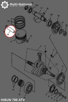 Wrist Pin - ATV, Hisun, 700cc - 30A8670 - PBC1487F1